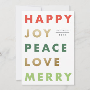 Bold type holiday card