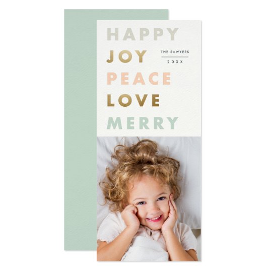 Bold type holiday portrait photo card