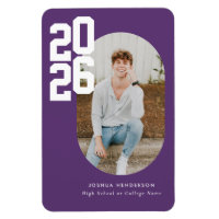 Bold Type Purple Graduation Flexible Photo Magnet