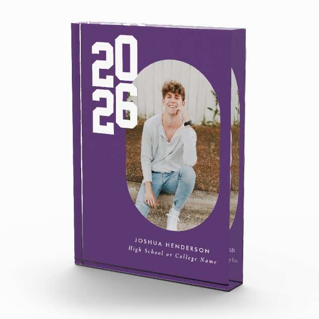 Bold Type Purple Graduation Photo Block (Right)