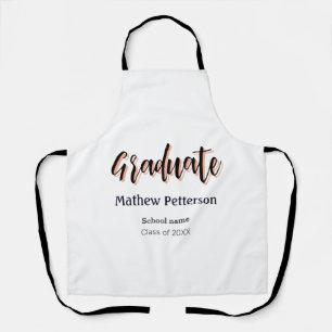 Bold type simple black classy modern graduation apron