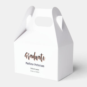 Bold type simple black classy modern graduation favour box