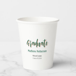 Bold type simple black classy modern graduation  paper cups