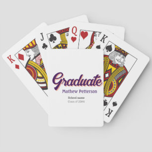 Bold type simple black classy modern graduation playing cards