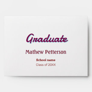 Bold type simple mauve classy modern graduation pi envelope