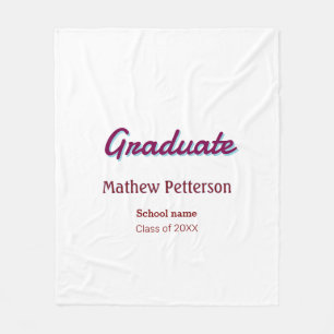 Bold type simple mauve classy modern graduation pi fleece blanket
