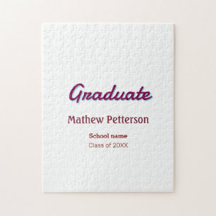Bold type simple mauve classy modern graduation pi jigsaw puzzle