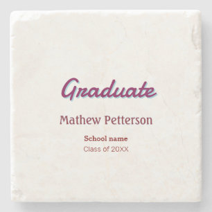 Bold type simple mauve classy modern graduation pi stone coaster