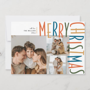 Bold Type Three Photo Christmas Cards