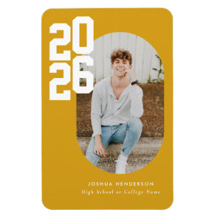 Bold Type Yellow Graduation Flexible Photo Magnet
