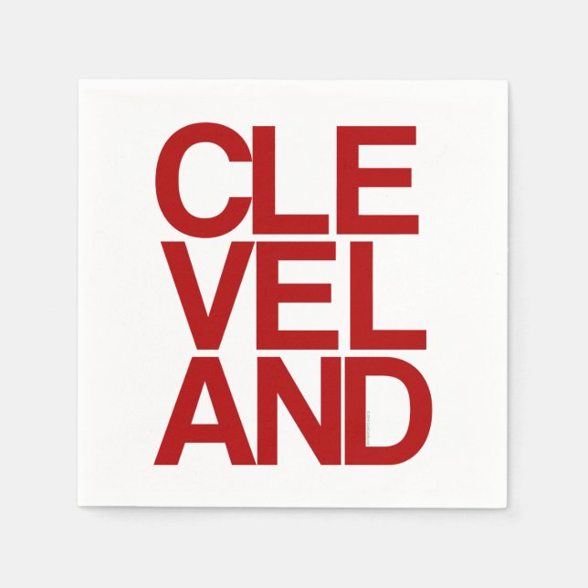 Bold Typographic Cleveland Souvenir Napkin (Front)