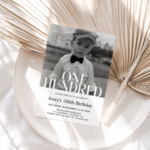 Bold Typography 100th Birthday Invitation For Men
