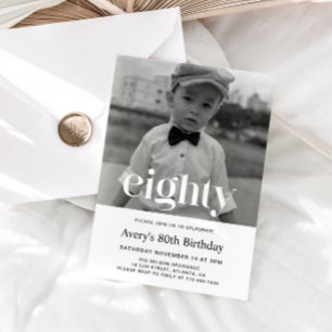 Bold Typography 100th Birthday Invitation For Men