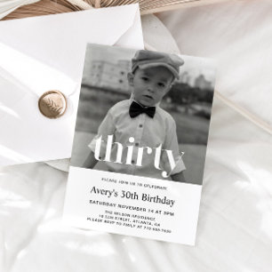 Bold Typography 30th Birthday Invitation For Men