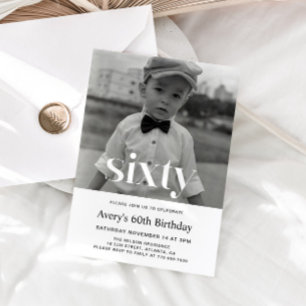 Bold Typography 60th Birthday Invitation For Men