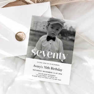 Bold Typography 70th Birthday Invitation For Men