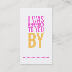 Bold Typography Beauty Salon Referral Card