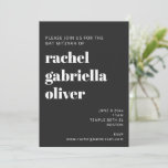 Bold Typography Black Modern Bat Mitzvah Invitation<br><div class="desc">Bold Typography Black Modern Bat Mitzvah Invitation</div>