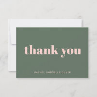 Bold Typography Blush Pink Green Custom Name