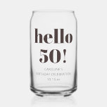 Bold Typography Brown Modern 50th Birthday Favor Can Glass<br><div class="desc">This glass features bold, modern typography in brown with a clean layout that feels celebratory and timeless. The milestone message is paired with space for a name and date, making it a memorable detail for a 50th birthday gathering. Simple, neutral styling makes it easy to coordinate with a wide range...</div>