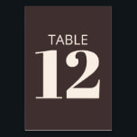 Bold Typography Brown Modern Bat Mitzvah Custom Table Number<br><div class="desc">This bat mitzvah table number sign features bold, modern typography on a rich brown background with soft ivory cream lettering for a polished, contemporary look. Designed to coordinate easily with modern bat mitzvah decor, reception signage, and matching stationery. The large number layout is easy for guests to read from a...</div>
