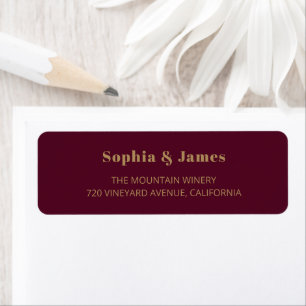 Bold Typography Burgundy Gold Minimalist Wedding