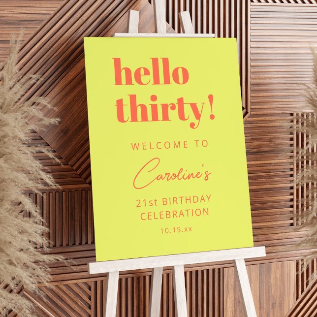 Bold Typography Chartreuse Orange Birthday Welcome Poster (Creator Uploaded)