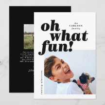 Bold Typography Colorblock Photo Christmas Card