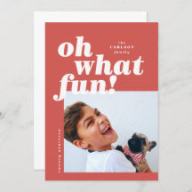 Bold Typography Colorblock Photo Christmas Card