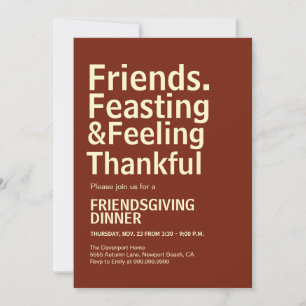 Bold Typography Friendsgiving Dinner Party Invitation