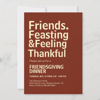 Bold Typography Friendsgiving Dinner Party Invitation