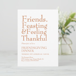 Bold Typography Friendsgiving Dinner Party Invitation