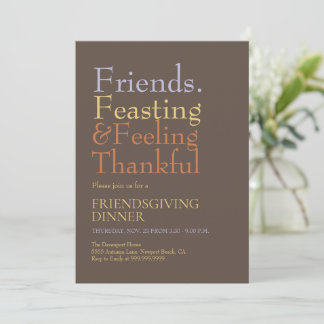Bold Typography Friendsgiving Dinner Party Invitation