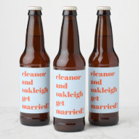 Bold Typography Fun Blue Orange Modern Wedding