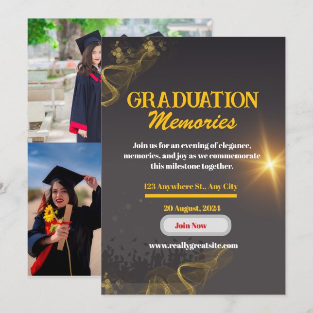 Bold Typography Graduation Invite  (Front/Back)