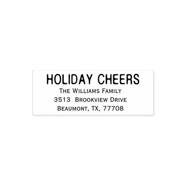 Bold Typography Holiday Cheers Formal Address Self-inking Stamp (Design)