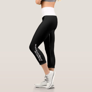 Bold Typography inspirational Bible Text Capri Leggings