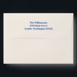 Bold Typography Ivory Blue Modern 50th Birthday  Envelope<br><div class="desc">Bold Typography Ivory and Blue Modern 50th Birthday Party Return Address Envelope</div>
