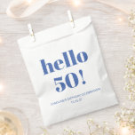 Bold Typography Ivory Blue Modern 50th Birthday  Favour Bags<br><div class="desc">Bold Typography Ivory and Blue Modern 50th Birthday Party Custom Favour Bag - age is editable</div>