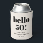 Bold Typography Ivory Modern 50th Birthday Party Can Cooler<br><div class="desc">Bold Typography Ivory Modern 50th Birthday Party Custom Can Cooler</div>