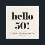 Bold Typography Ivory Modern 50th Birthday Party Napkin<br><div class="desc">Bold Typography Ivory Modern 50th Birthday Party Custom Napkins - age is editable</div>