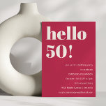 Bold Typography Magenta Red Ivory Modern Birthday Invitation<br><div class="desc">Bold Typography Magenta Red Ivory Modern Birthday Party Invitation</div>