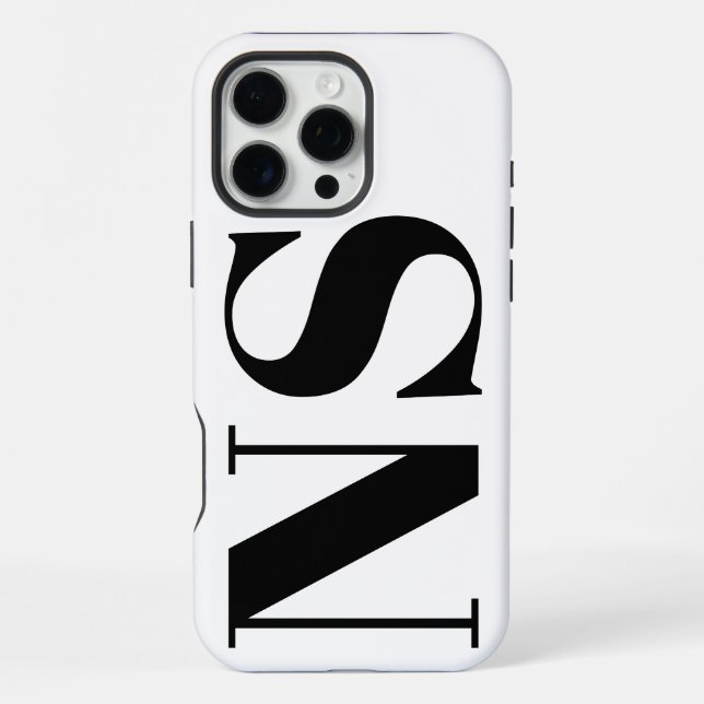 Bold Typography Minimal Initials Monogram iPhone Case (Back)
