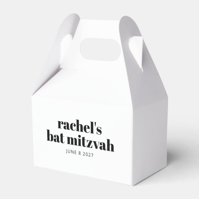 Bold Typography Modern Black White Personalised   Favour Box (Front Side)