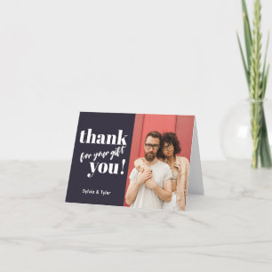 Bold Typography Modern Photo Thank You Card