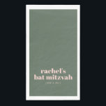 Bold Typography Modern Pink Green Personalised  Napkin<br><div class="desc">Bold Typography Modern Pink Green Personalised Bat Mitzvah Paper Guest Towels</div>