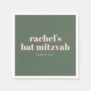 Bold Typography Modern Pink Green Personalised  Napkin