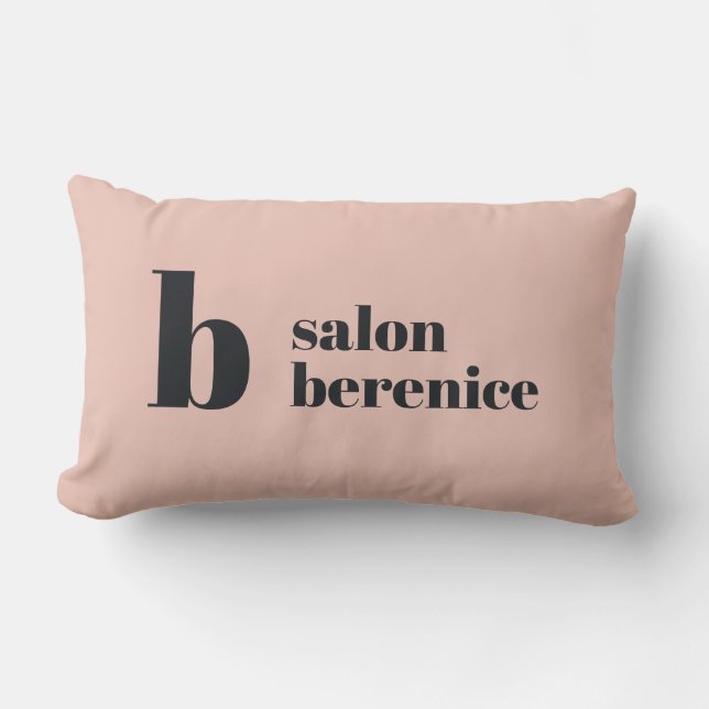 Bold Typography Monogram Blush Black Business Lumb Lumbar Cushion (Front)