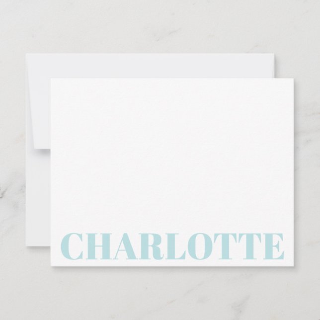 Bold Typography Personalised Blue Name Card (Front)