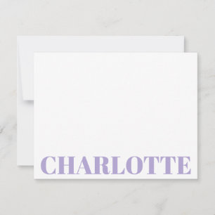 Bold Typography Personalised Lavender Name      Card
